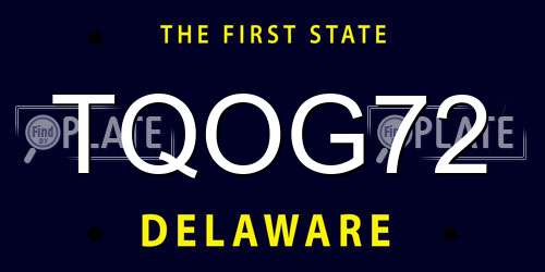 TQOG72 Delaware License Plate