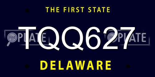 TQQ627 Delaware License Plate