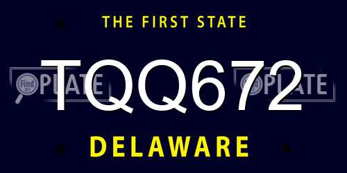 TQQ672 Delaware License Plate
