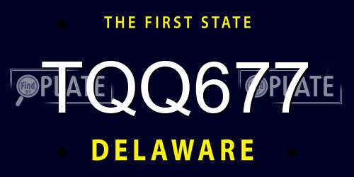 TQQ677 Delaware License Plate