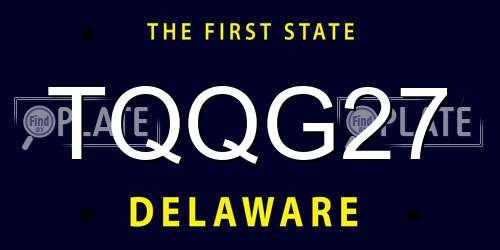 TQQG27 Delaware License Plate
