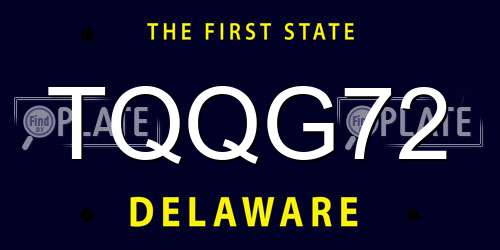 TQQG72 Delaware License Plate