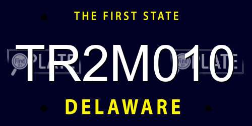TR2M010 Delaware License Plate