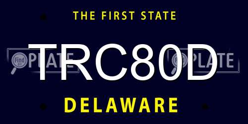 TRC80D Delaware License Plate