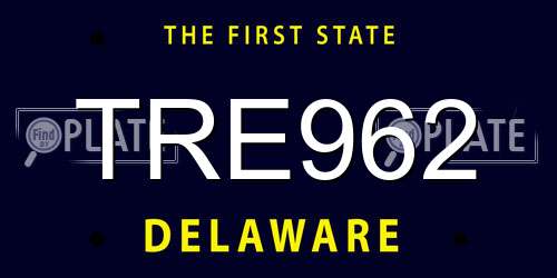 TRE962 Delaware License Plate