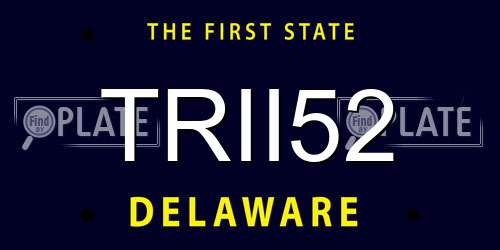 TRII52 Delaware License Plate
