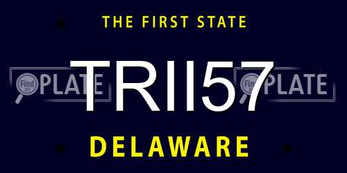 TRII57 Delaware License Plate