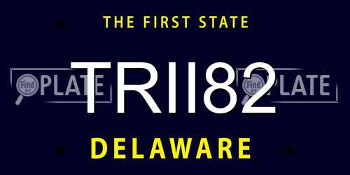 TRII82 Delaware License Plate