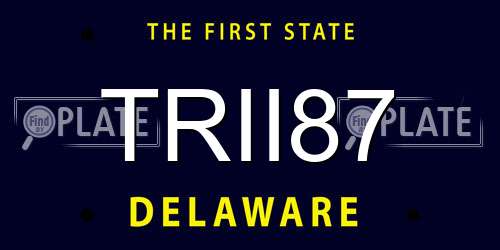TRII87 Delaware License Plate