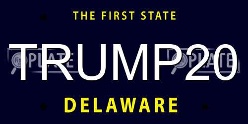 TRUMP20 Delaware License Plate