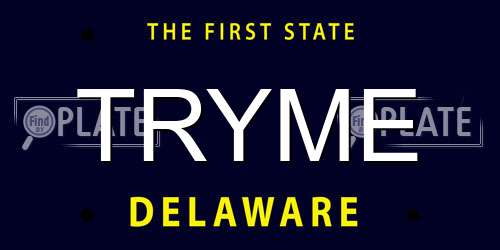 TRYME Delaware License Plate