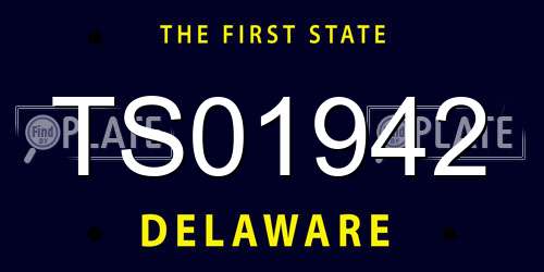 TS01942 Delaware License Plate