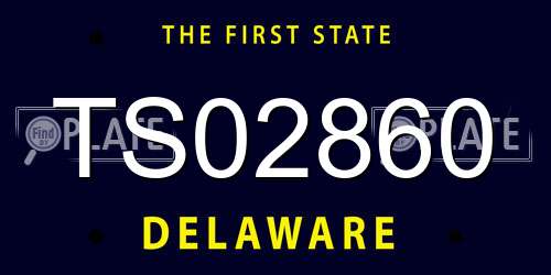 TS02860 Delaware License Plate