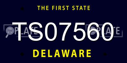 TS07560 Delaware License Plate