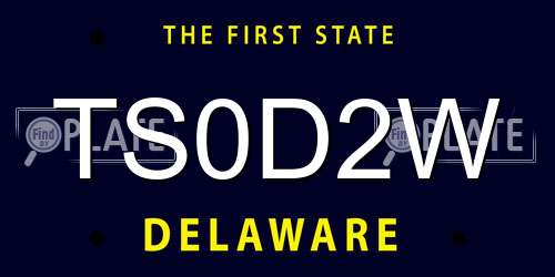 TS0D2W Delaware License Plate