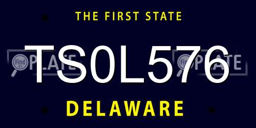TS0L576 Delaware License Plate