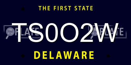 TS0O2W Delaware License Plate