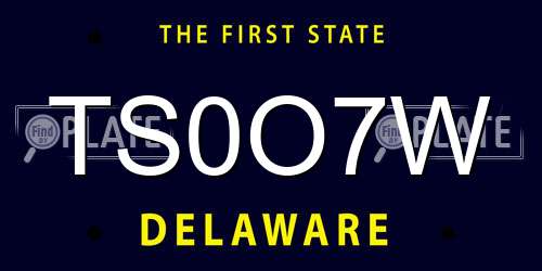 TS0O7W Delaware License Plate