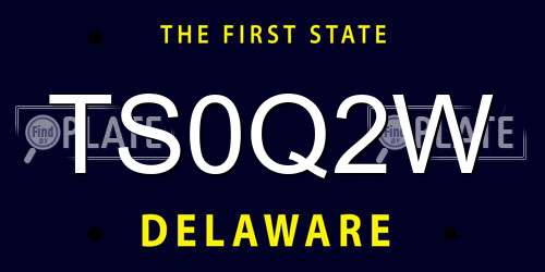 TS0Q2W Delaware License Plate