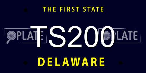 TS200 Delaware License Plate