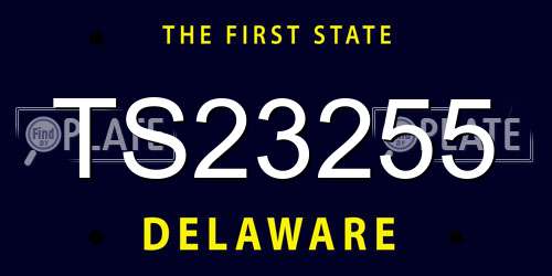 TS23255 Delaware License Plate