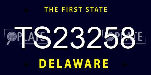 TS23258 Delaware License Plate