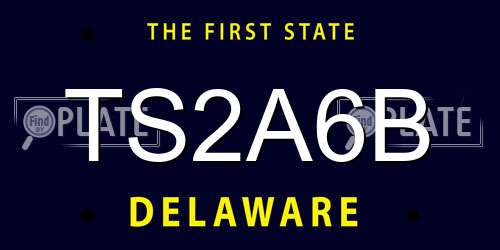 TS2A6B Delaware License Plate
