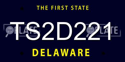 TS2D221 Delaware License Plate