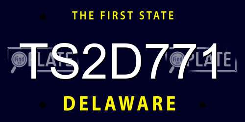 TS2D771 Delaware License Plate