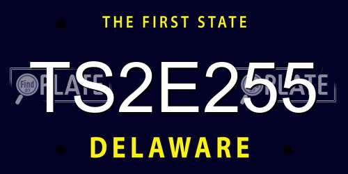 TS2E255 Delaware License Plate