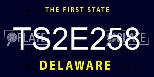 TS2E258 Delaware License Plate