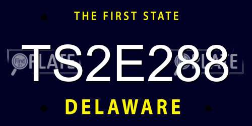 TS2E288 Delaware License Plate