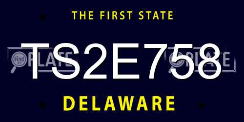 TS2E758 Delaware License Plate