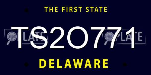 TS2O771 Delaware License Plate