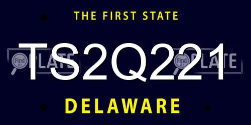 TS2Q221 Delaware License Plate