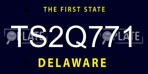 TS2Q771 Delaware License Plate