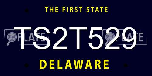 TS2T529 Delaware License Plate
