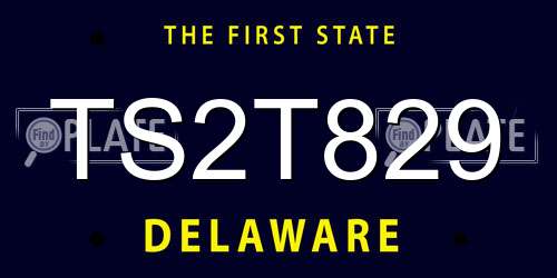 TS2T829 Delaware License Plate