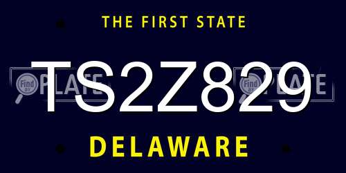 TS2Z829 Delaware License Plate