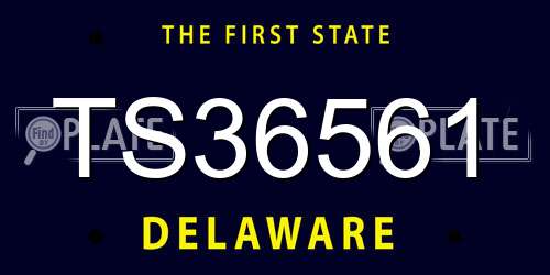 TS36561 Delaware License Plate