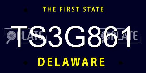 TS3G861 Delaware License Plate