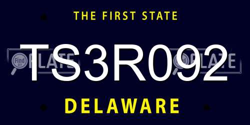 TS3R092 Delaware License Plate