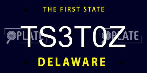 TS3T0Z Delaware License Plate