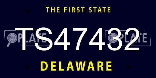 TS47432 Delaware License Plate