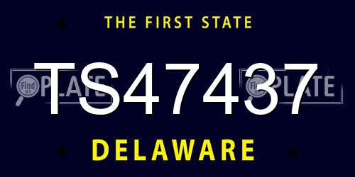 TS47437 Delaware License Plate