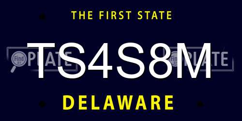 TS4S8M Delaware License Plate