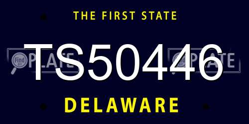 TS50446 Delaware License Plate