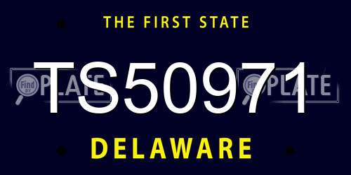 TS50971 Delaware License Plate