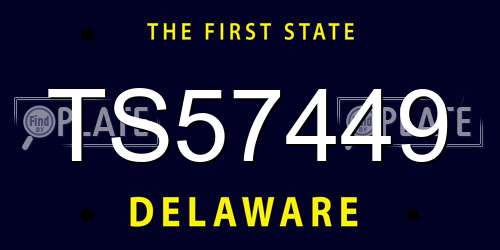 TS57449 Delaware License Plate