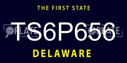 TS6P656 Delaware License Plate